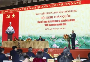 Tổng Bí thư Đảng Cộng sản Tô Lâm phát biểu tại hội nghị tuyên giáo ngày 19/12/2025. Ảnh: Báo điện tử Chính phủ.