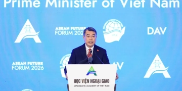 Thủ tướng Lê Minh Hưng phát biểu tại lễ khai mạc Diễn đàn Tương lai ASEAN lần thứ 3, ngày 9/6/2026. Nguồn ảnh: VGP News.